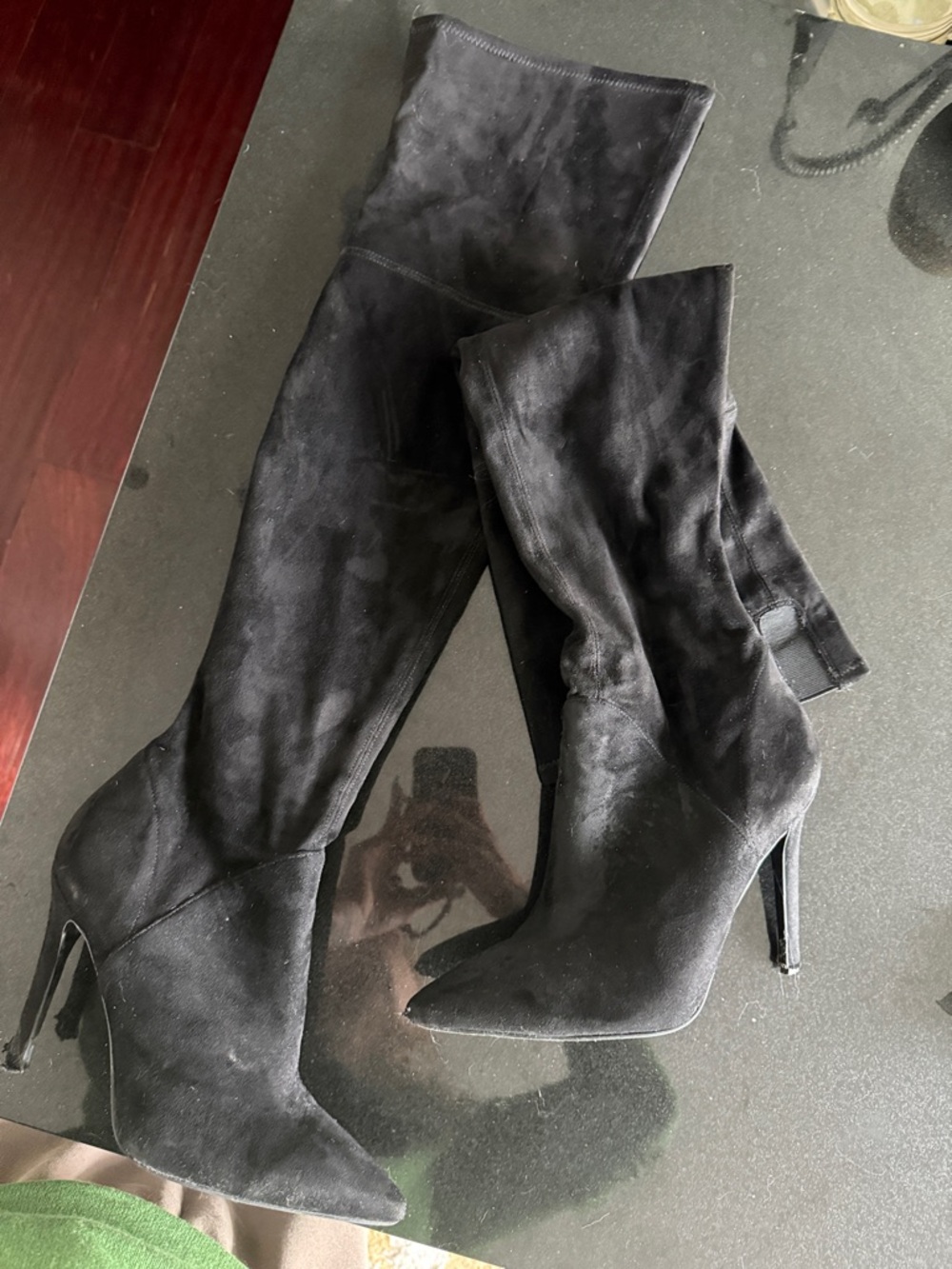 Black Over-the-Knee Stiletto Boots